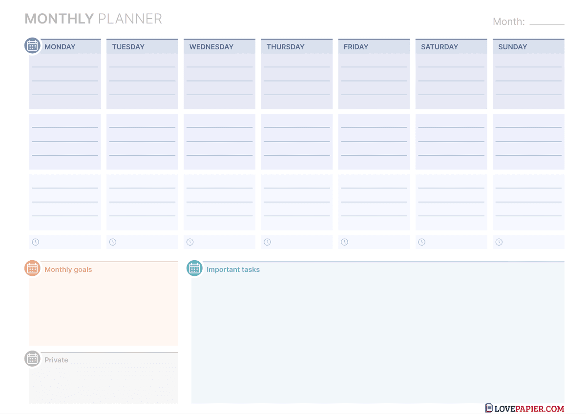 Monthly To-do-list & Priorities - Colorful