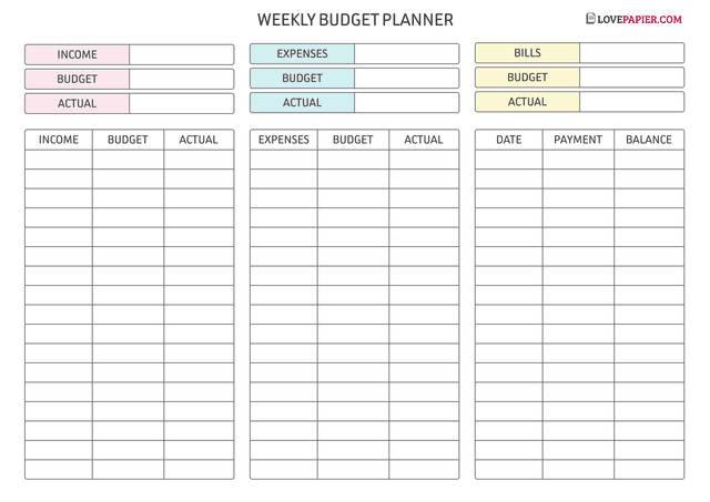 Weekly Balance Check Planner Printable Weekly Planner – 40+ PDF Free Templates