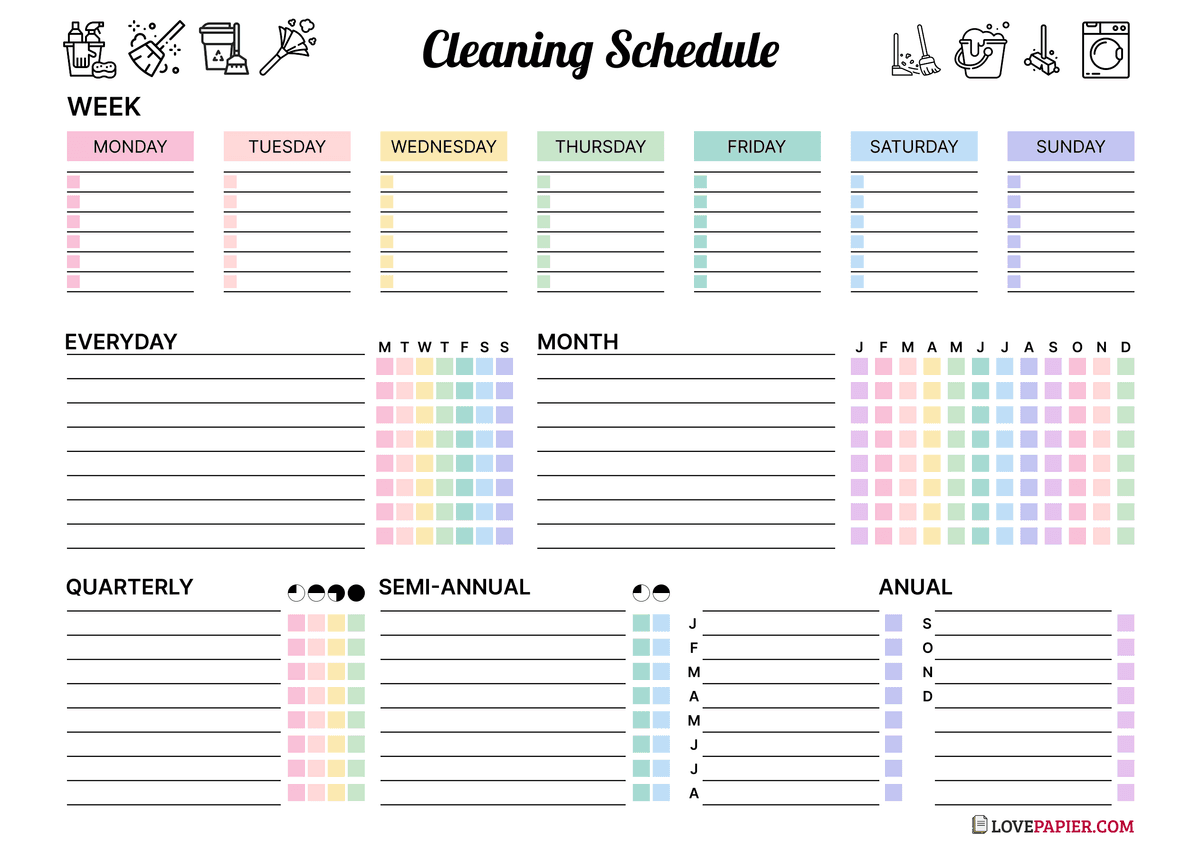 Weekly Cleaning Schedule