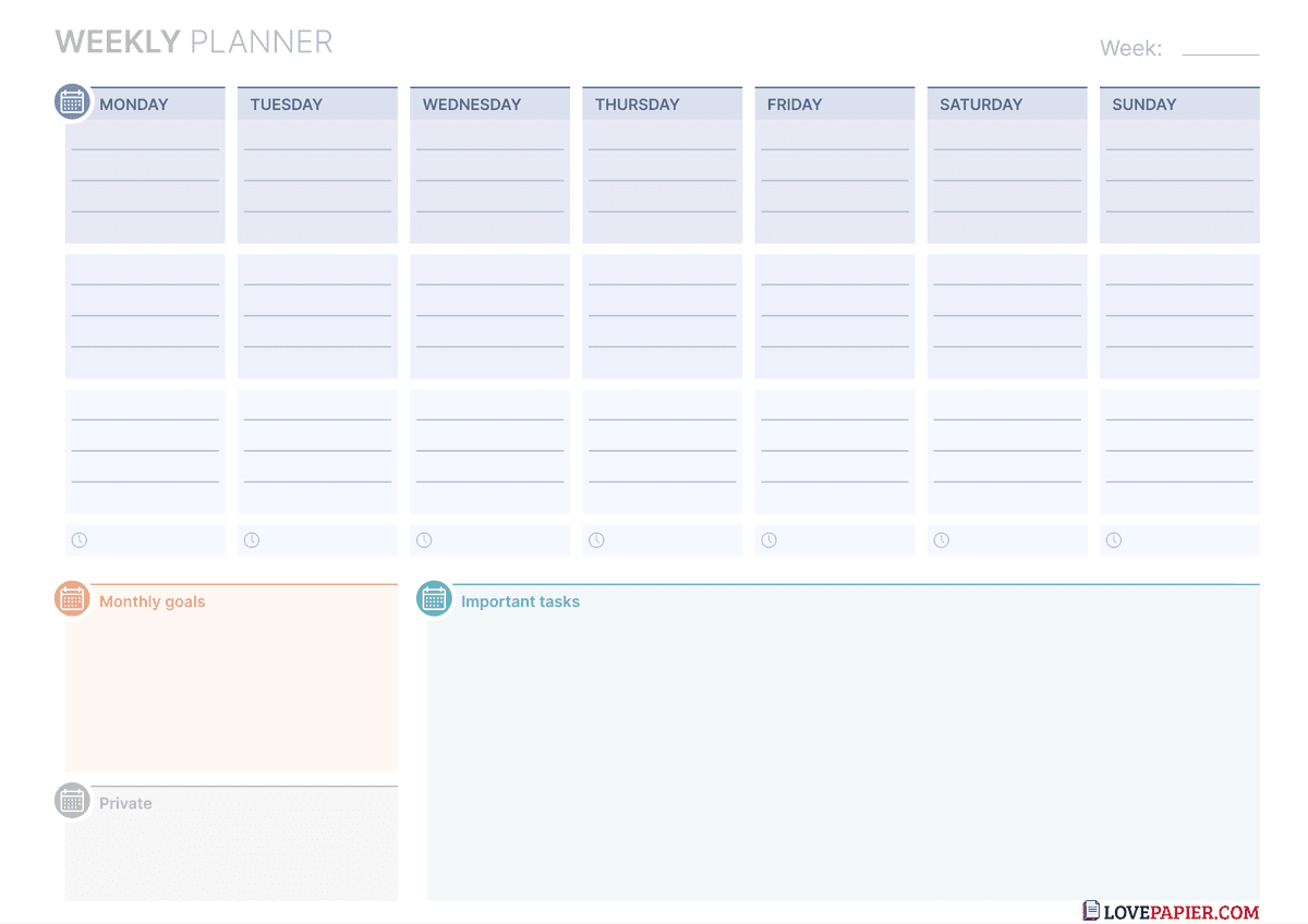 Color-coded Weekly with To do list